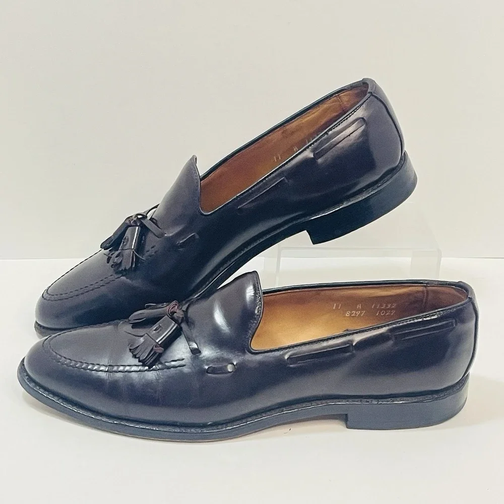 Allen Edmonds Grayson‎ Shoes Mens Size 11 A Burgundy Leather Tassel Loafers